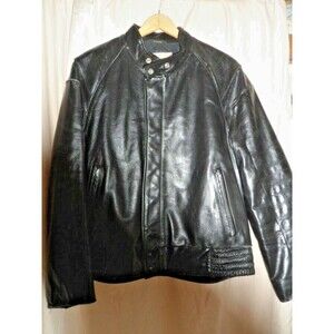 Motorcycle Leather Jacket Men's Black 44 R USA Excelled VTG '70's Retro